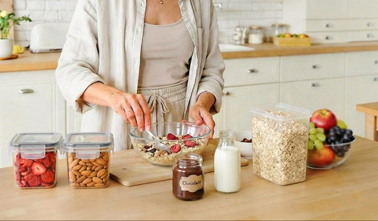 GoMaihe Vorratsdosen 12er Set 800ml Luftdicht mit Deckel für Müsli Zucker Gewürze BPA-frei
