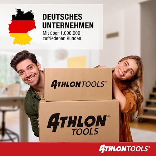 ATHLON TOOLS 4x 12.5 L Aufbewahrungsboxen mit Deckel, lebensmittelecht - Verschlussclips - 100% Neumaterial Plastik-Box transparent - Kleiderboxen stapelbar…