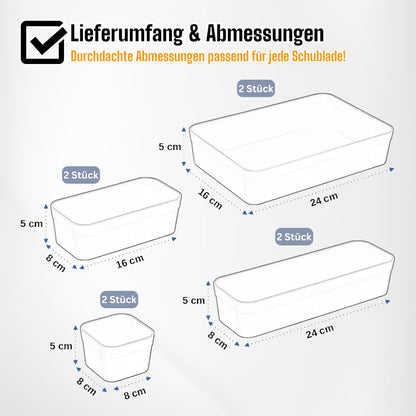 Gariella 1x Schubladen-Organizer Set Aufbewahrungs-Box Einteiler Trenn-System verstellbar Utensilien Stauraum Wohn-Badezimmer Kunststoff anthrazit