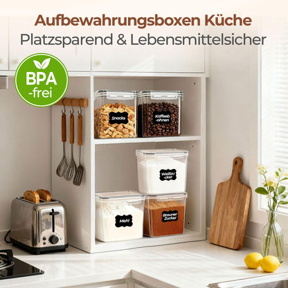 ComSaf Mehl Aufbewahrung 2.5L 3Pcs, Vorratsdosen mit Deckel luftdicht, Vorratsbehälter, luftdichte Aufbewahrungsbox, Aufbewahrungsdosen Küche, Lebensmittelaufbewahrung für Mehl, Reis, Müsl, Mandelmehl