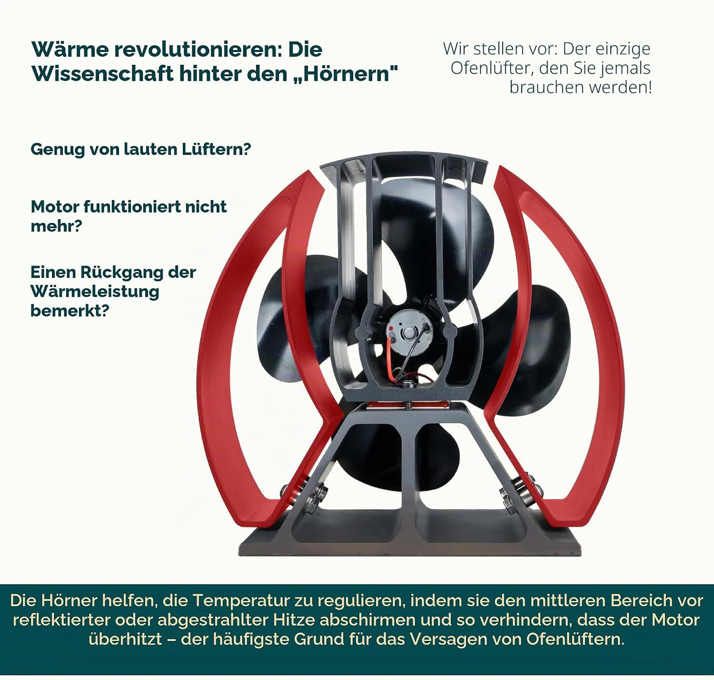 Forest Master Mini Viking Kaminventilator, 4 Flügel