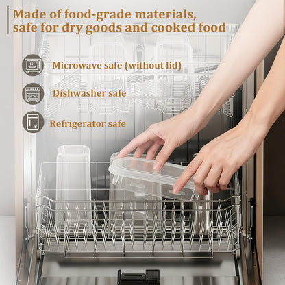 GoMaihe Vorratsdosen mit deckel luftdicht 12er-Set: Aufbewahrungsbox Küche Klein 800ml mit Etiketten | Lebensmittelbehälter für Müsli Zucker und Gewürze | BPA-FREI | Spülmaschinenfest