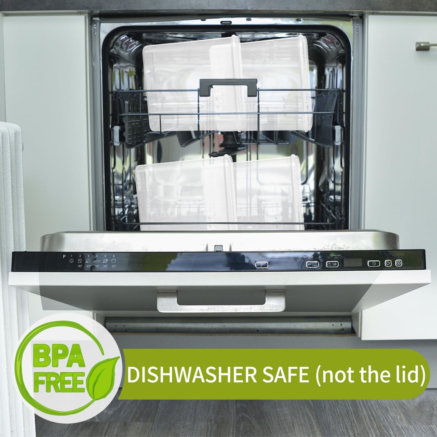 Skroam Müslibehälter, 6 Stück, luftdichte Frischhaltedosen mit Deckel, Kunststoff, Müsli-Spender für Küche und Speisekammer, Organizer und Aufbewahrung, Messbecher und 20 Etiketten