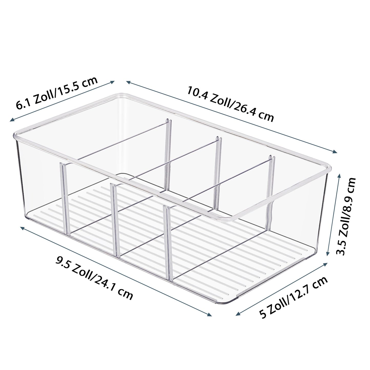 Vtopmart 4er Kühlschrank Organizer mit 4 Fächern, BPA-Freie Küche Stapelbarer Lebensmittel aufbewahrungsbox für Teebeutel,Snacks,Gewürze