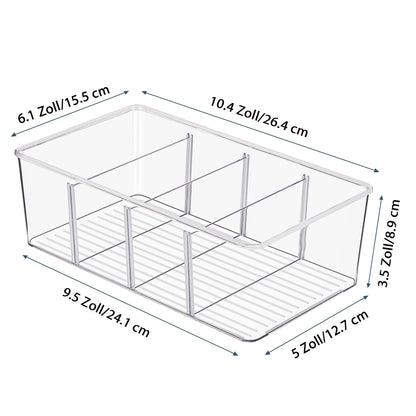 Vtopmart 4er Kühlschrank Organizer mit 4 Fächern, BPA-Freie Küche Stapelbarer Lebensmittel aufbewahrungsbox für Teebeutel,Snacks,Gewürze