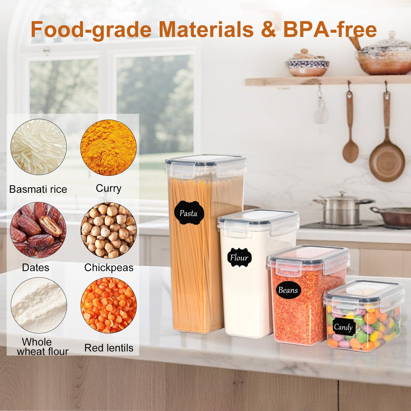 GoMaihe Vorratsdosen mit Deckel Luftdicht: 32er Vorratsbehälter Set für Mehl Zucker Müsli Nudeln | Luftdicht Aufbewahrungsbox Küche für Lebensmittel Mit Stift & Etikett | BPA-frei