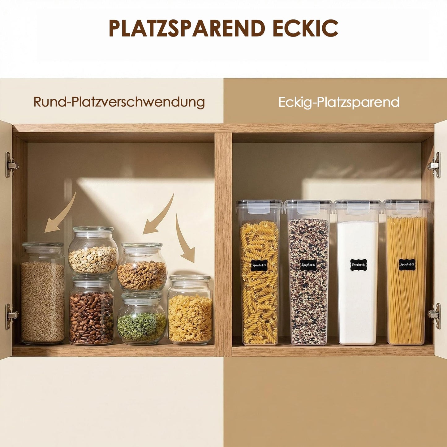 Vtopmart 2.8L Vorratsdosen Set, Müsli Schüttdose & Frischhaltedosen, BPA frei Kunststoff luftdicht,Trockenfutterbehälter, Satz mit 4, 24 Etiketten für Getreide, Mehl, Zucker usw (Schwarz)