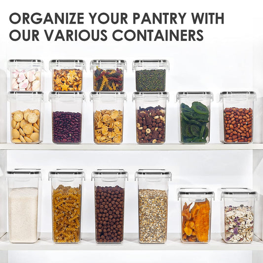 Vtopmart Vorratsdosen mit Deckel Luftdicht, Set mit 24 Vorratsbehälter, BPA-frei, Küchen Aufbewahrungsboxen für Mehl, Zucker, Körner, Mit Schreibstift und Etikett