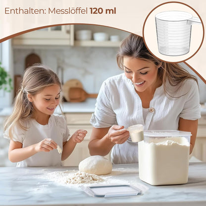 ComSaf Mehl Aufbewahrung 2.5L 3Pcs, Vorratsdosen mit Deckel luftdicht, Vorratsbehälter, luftdichte Aufbewahrungsbox, Aufbewahrungsdosen Küche, Lebensmittelaufbewahrung für Mehl, Reis, Müsl, Mandelmehl