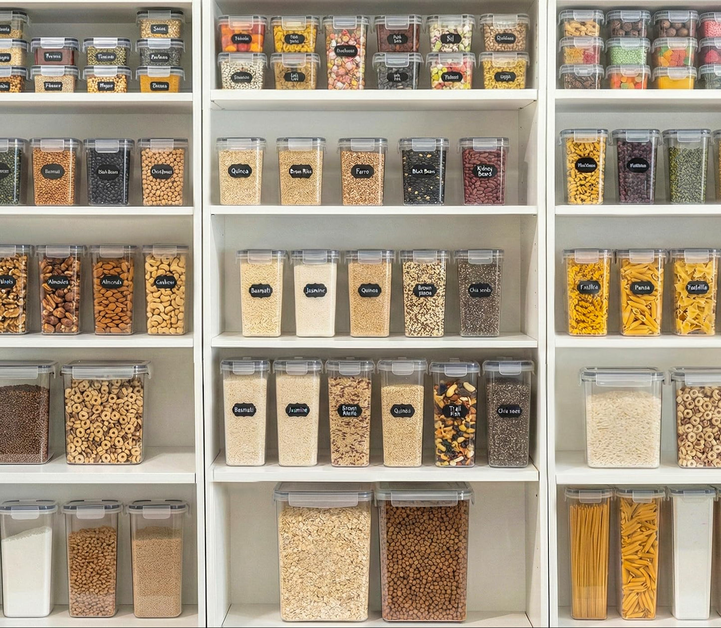 GoMaihe Vorratsdosen 25 Set Aufbewahrungsbox Küche Organizer, Luftdicht Vorratsbehälter Plastik mit Deckel, Vorratsdose für Müsli Mehl Kaffeebohnen Cornflakes Spaghetti Aufbewahrung