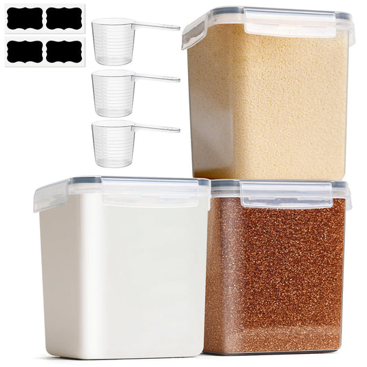 ComSaf Mehl Aufbewahrung 2.5L 3Pcs, Vorratsdosen mit Deckel luftdicht, Vorratsbehälter, luftdichte Aufbewahrungsbox, Aufbewahrungsdosen Küche, Lebensmittelaufbewahrung für Mehl, Reis, Müsl, Mandelmehl