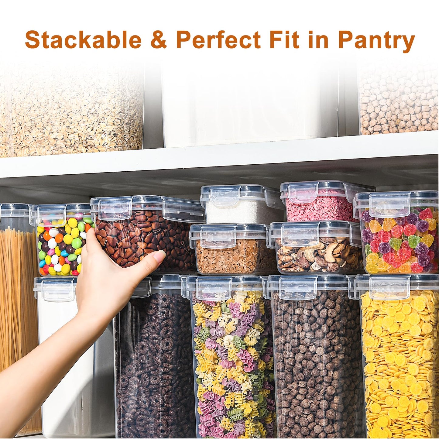 GoMaihe Vorratsdosen mit Deckel Luftdicht: 32er Vorratsbehälter Set für Mehl Zucker Müsli Nudeln | Luftdicht Aufbewahrungsbox Küche für Lebensmittel Mit Stift & Etikett | BPA-frei