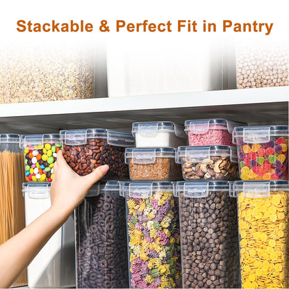 GoMaihe Vorratsdosen mit Deckel Luftdicht: 32er Vorratsbehälter Set für Mehl Zucker Müsli Nudeln | Luftdicht Aufbewahrungsbox Küche für Lebensmittel Mit Stift & Etikett | BPA-frei