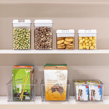 Vtopmart 4er Kühlschrank Organizer mit 4 Fächern, BPA-Freie Küche Stapelbarer Lebensmittel aufbewahrungsbox für Teebeutel,Snacks,Gewürze